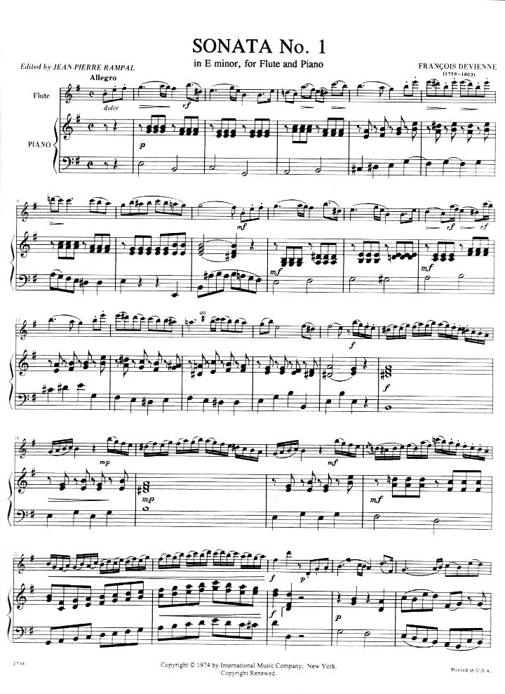 Devienne, F :: Sonata No. 1 in E minor, Op. 58, No. 1