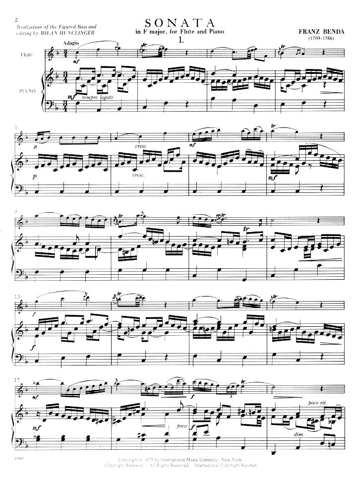 Benda, F :: Sonata in F major