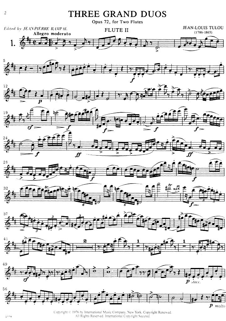 Tulou, J-L :: Three Grand Duos op. 72