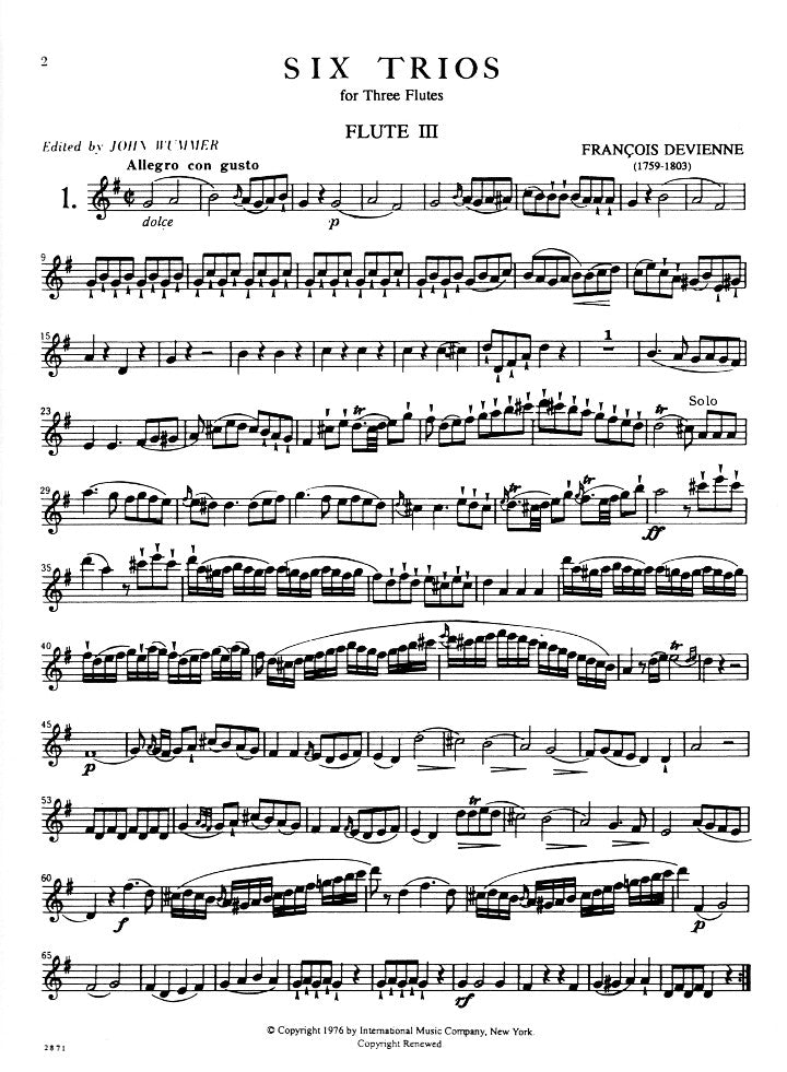 Devienne, F :: Six Trios Volume I