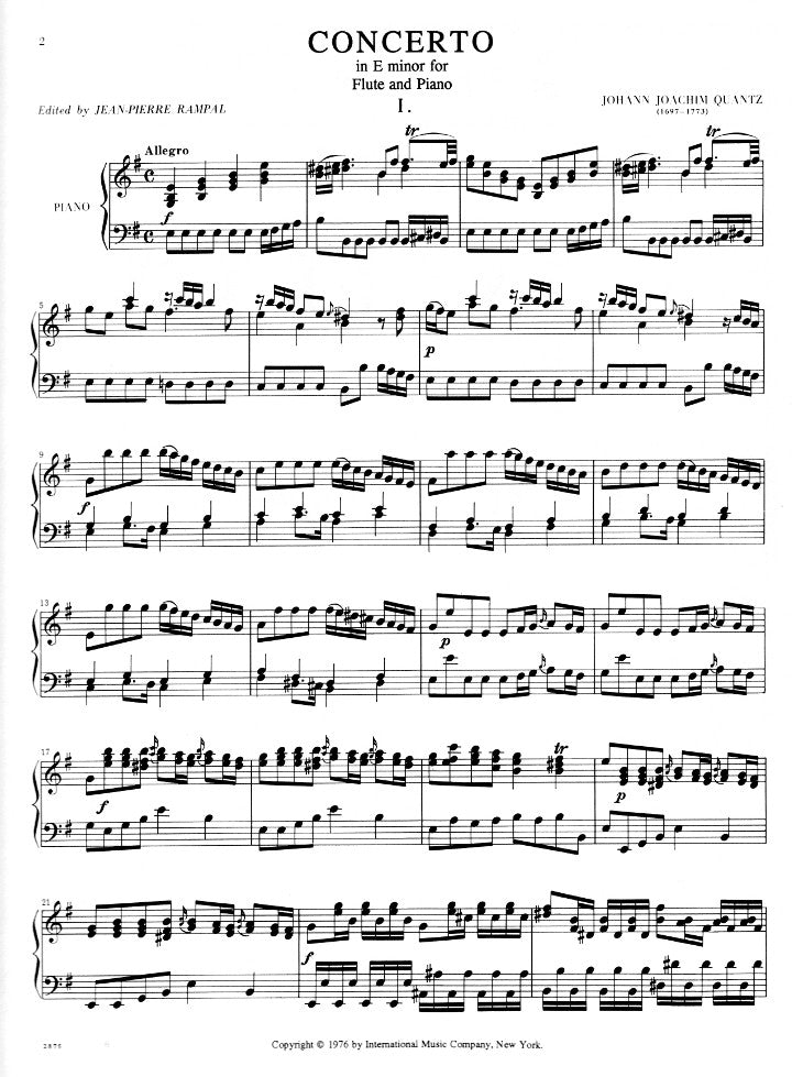 Quantz, JJ :: Concerto in E minor