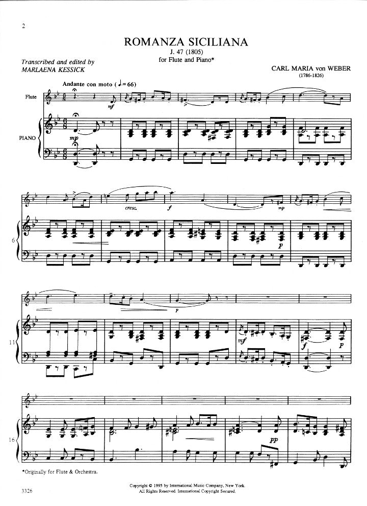 Weber, CM :: Romanza Siciliana J. 47 (1805)