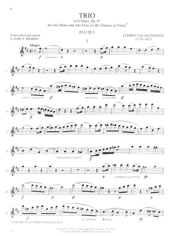 Beethoven, L :: Trio in D major, op. 87