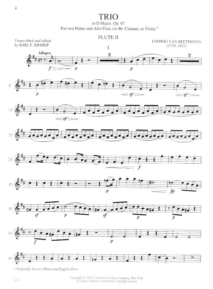 Beethoven, L :: Trio in D major, op. 87