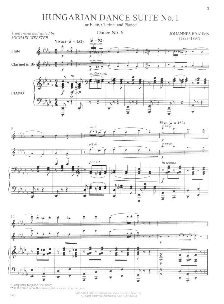 Brahms, J :: Hungarian Dance Suite No. 1