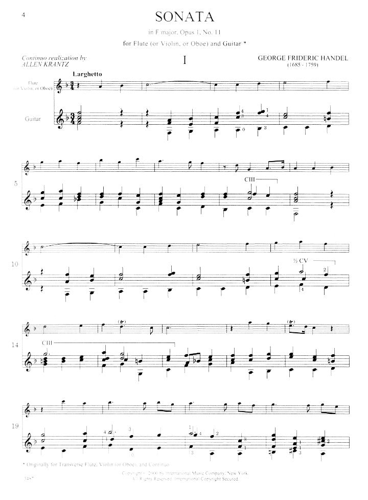 Handel, GF :: Sonata in F major, op. 1, No. 11