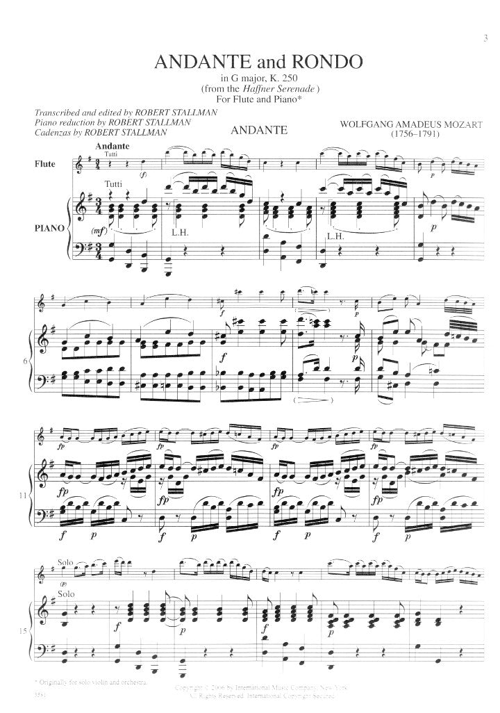 Mozart, WA :: Andante and Rondo in G major, K. 250 from the Haffner Serenade