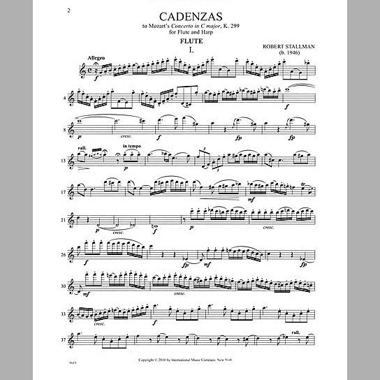 Stallman, R :: Cadenzas to Mozart's Concerto in C major, K. 299