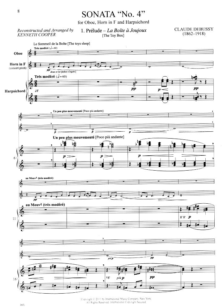 Debussy, C :: Sonata 'No. 4'