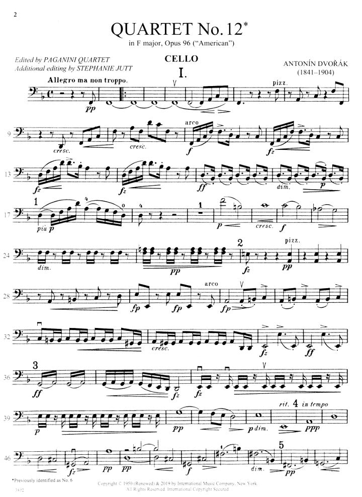 Dvorak, A :: 'American' Quartet No. 12 in F Major, op. 96
