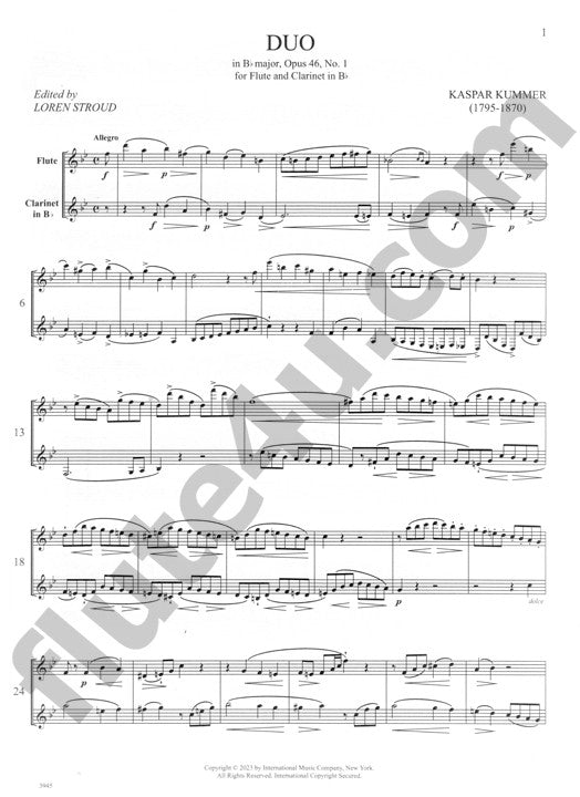 Kummer, K :: Duo in B-flat Major, Opus 46, No. 1