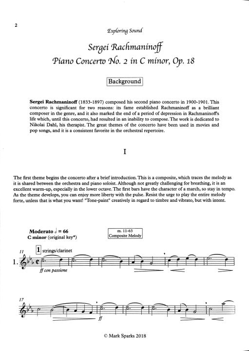 Sparks, M :: Exploring Sound: Tone Development Through Orchestral Repertoire, Volume 2 - Sergei Rachmaninoff's Piano Concerto No. 2