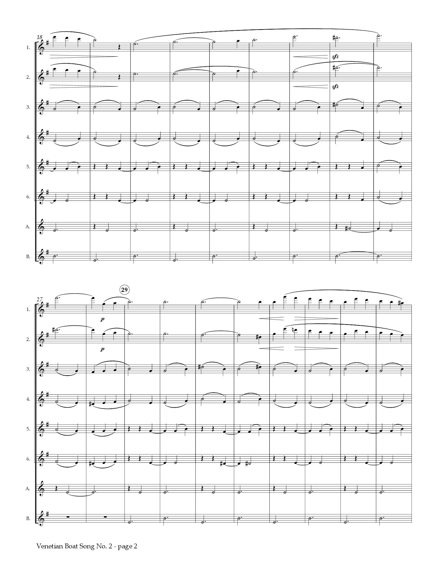 Mendelssohn, F :: Venetian Boat Song No. 2