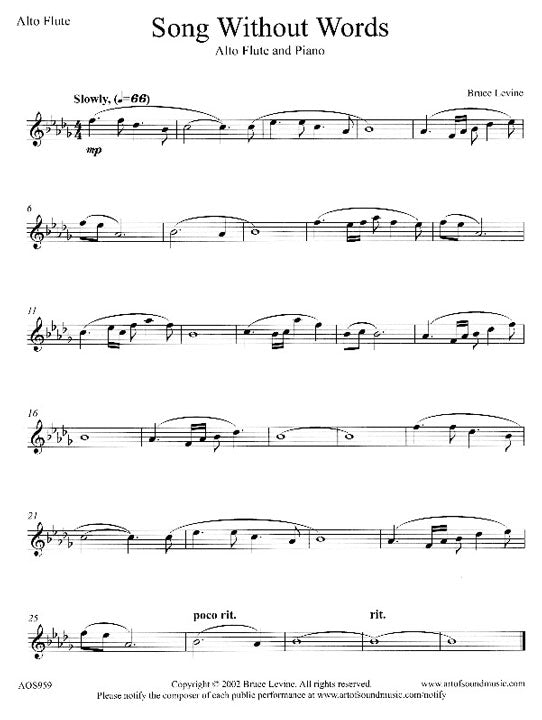 Levine, B :: Songs Without Words