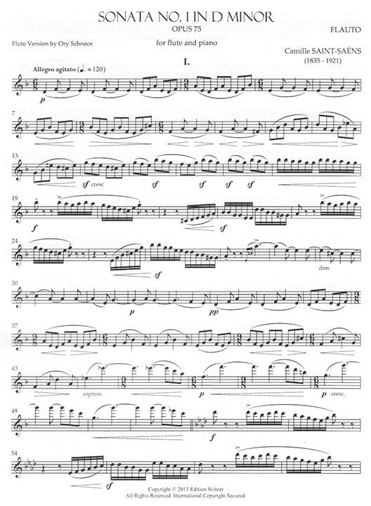 Saint-Saens, C :: Sonata No. 1 in D Minor Opus 75