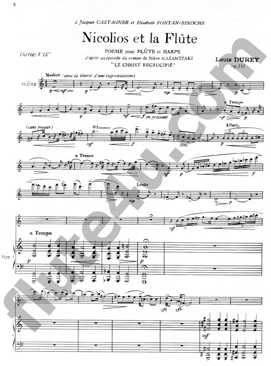 Durey, L :: Nicolios et la flute