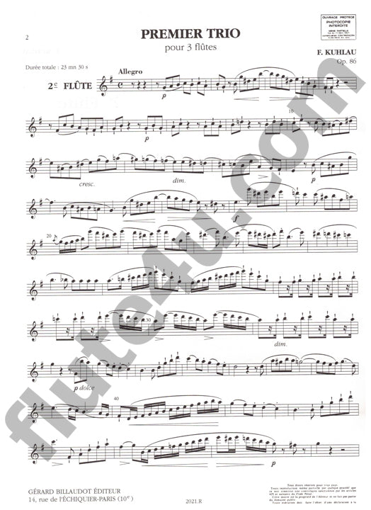 Kuhlau, F :: Trois Grands Trios, Op. 86: No. 1 in E minor