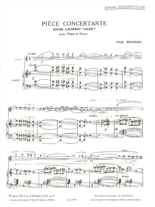 Bonneau, P :: Piece Concertante 'dans l'espirit jazz'
