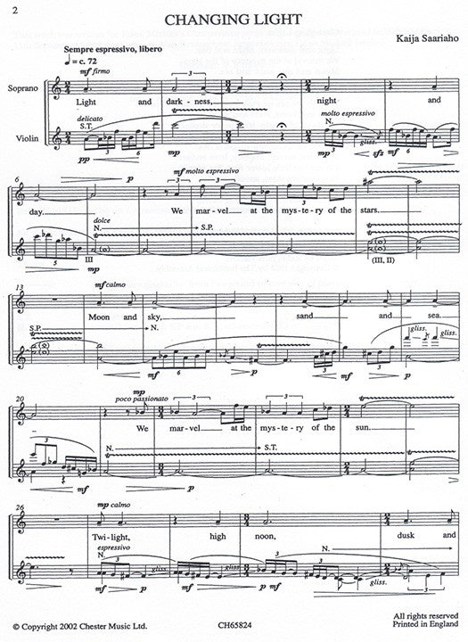 Saariaho, K :: Changing Light