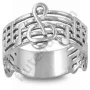 Band Ring - Music Staff and Notes