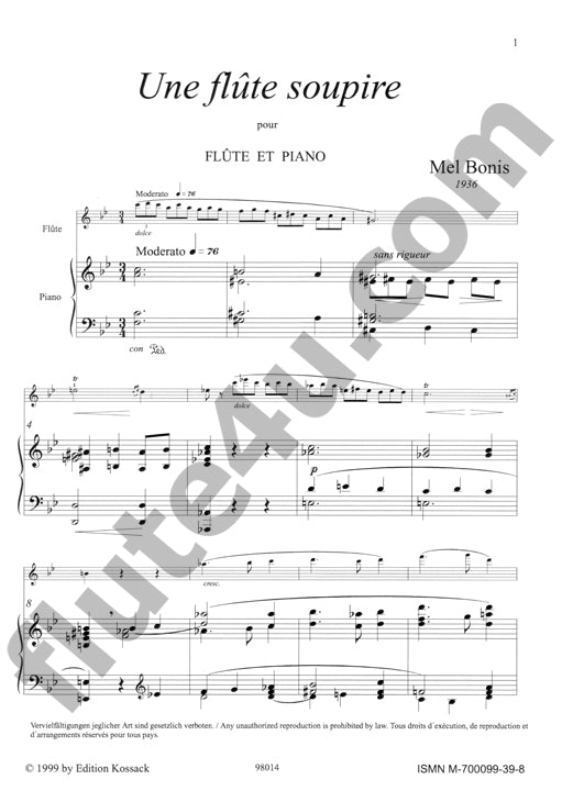 Bonis, M :: Une flute soupire