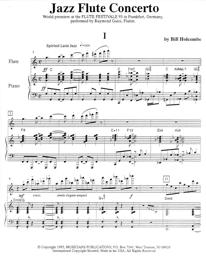 Holcombe, B :: Jazz Flute Concerto
