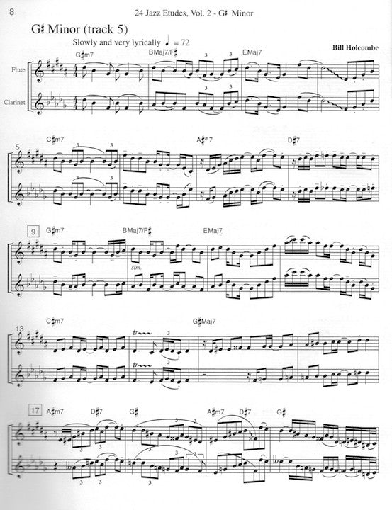 Holcombe, B :: 24 Jazz Etudes for Flute & Clarinet - Volume 2