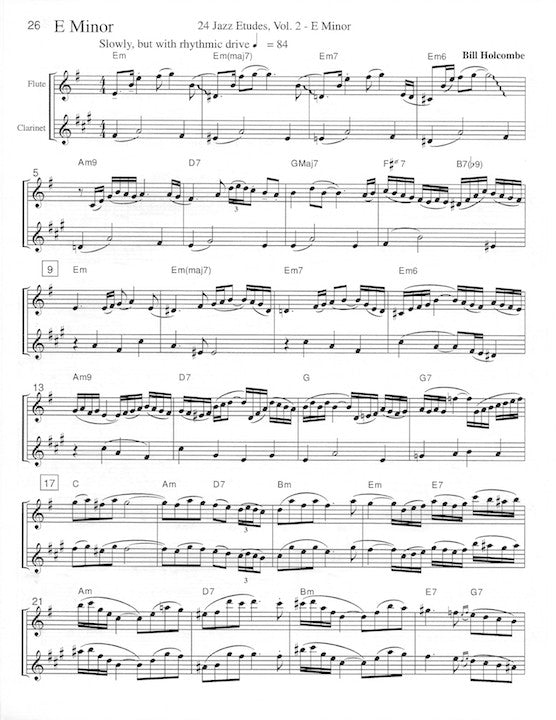 Holcombe, B :: 24 Jazz Etudes for Flute & Clarinet - Volume 2