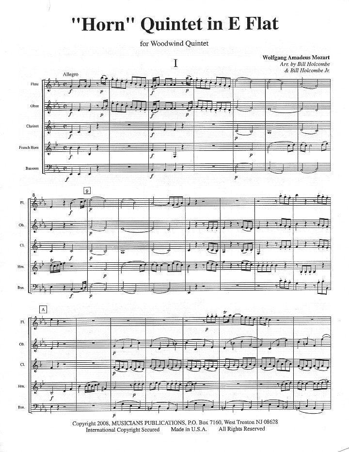 Mozart, WA :: 'Horn' Quintet in E flat