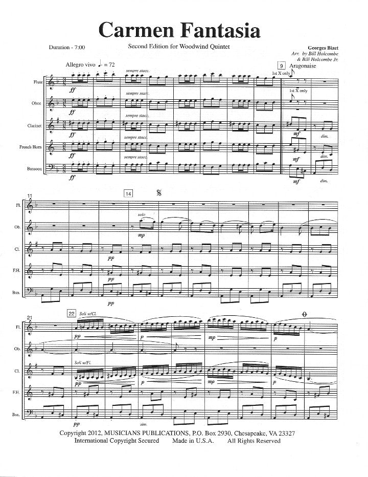 Bizet, G :: Carmen Fantasia, Second Edition