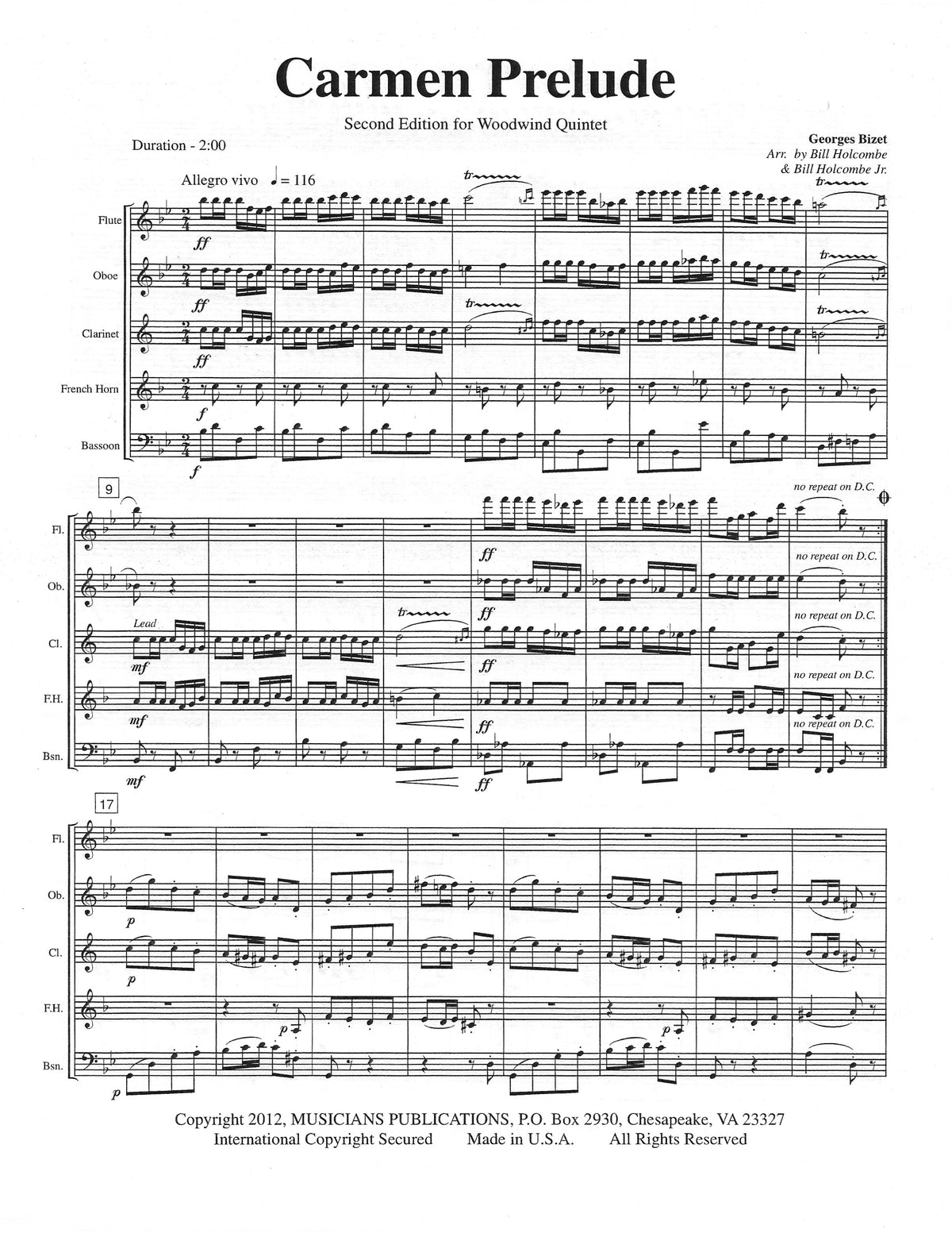 Bizet, G :: Carmen Prelude Second Edition