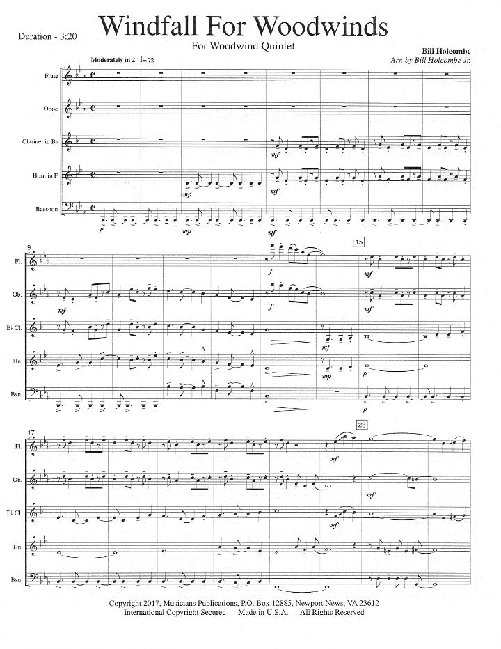 Holcombe, B :: Windfall For Woodwinds
