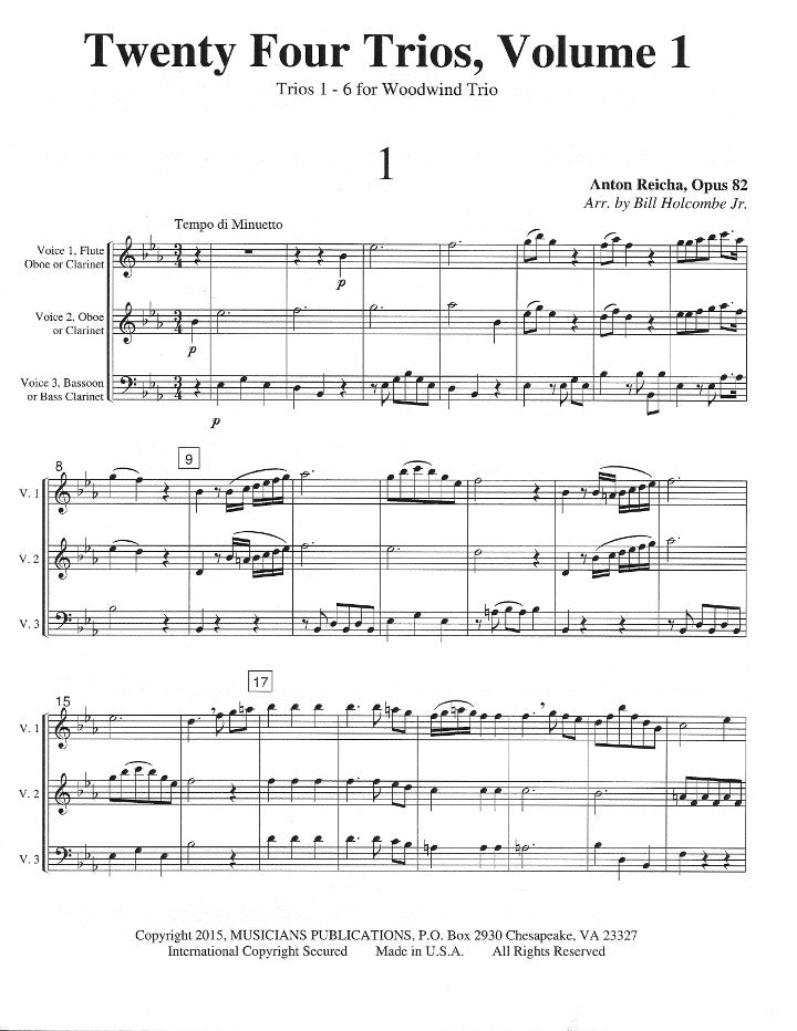 Reicha, A :: Twenty Four Trios Opus 82 - Volume 1