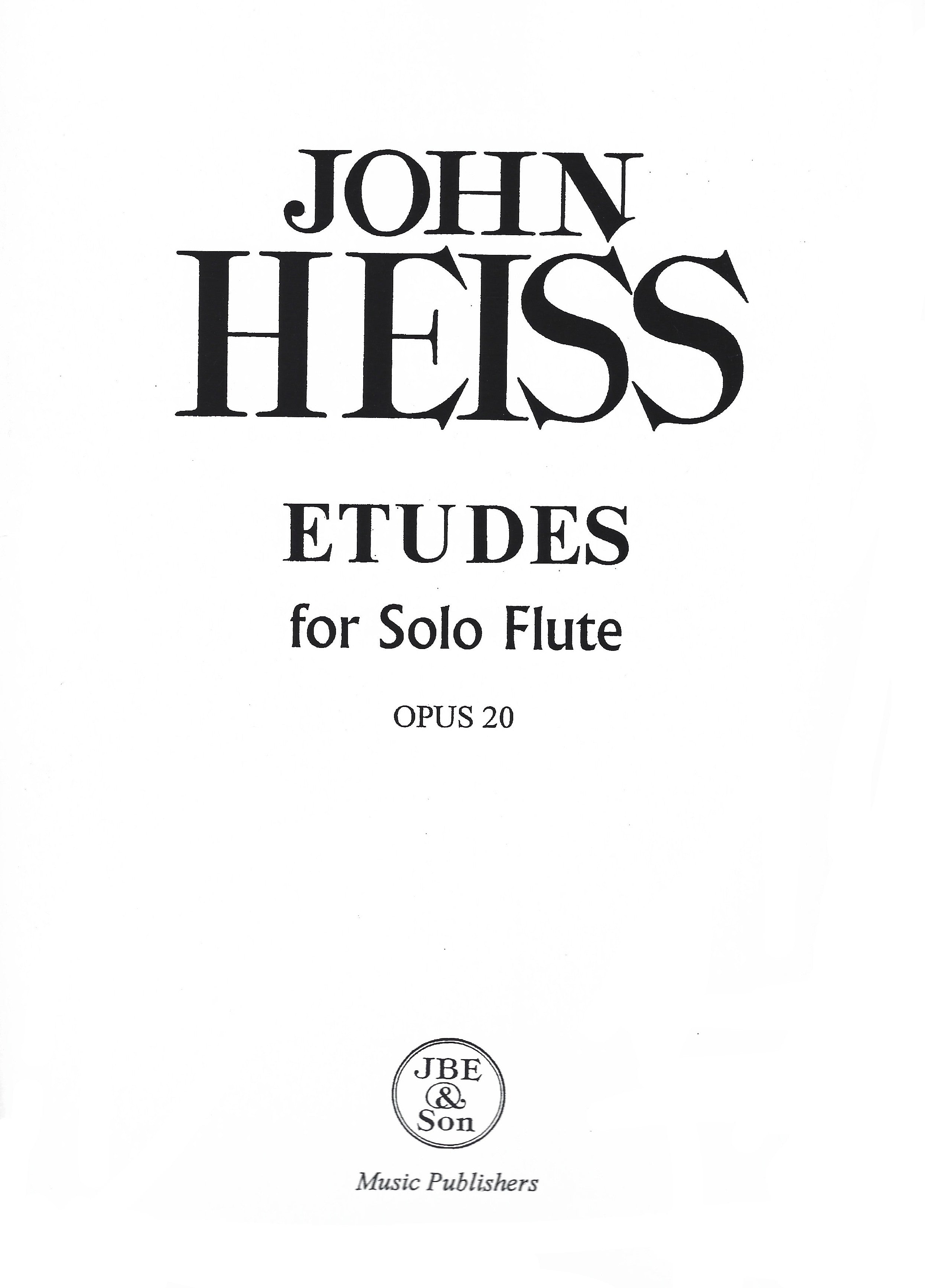 Heiss, J :: Etudes for Solo Flute, op. 20