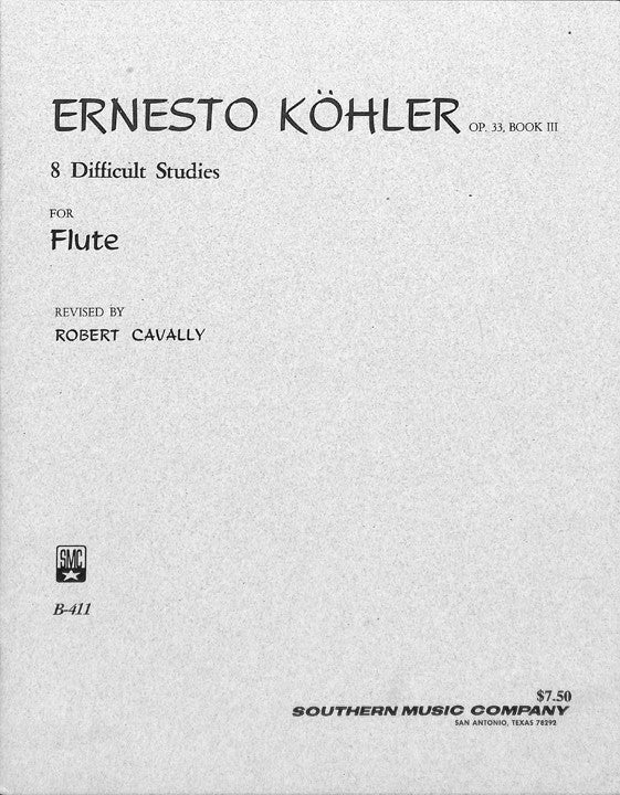 Kohler, E :: 8 Difficult Studies op. 33, Book III