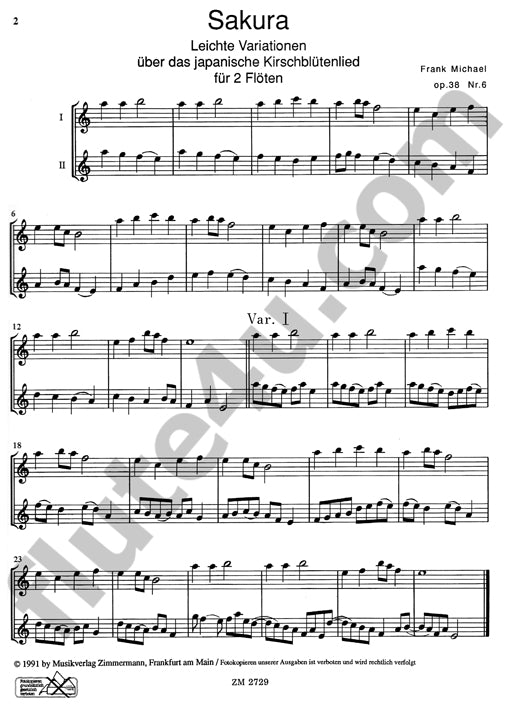 Michael, F :: Sakura op. 38 Nr. 6