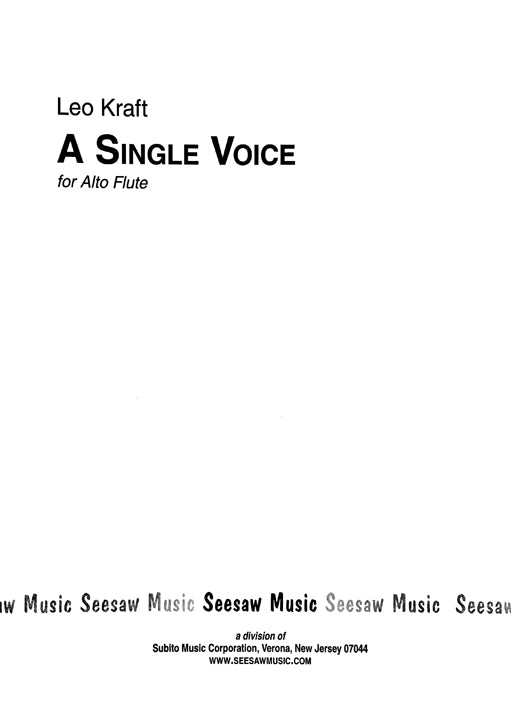 Kraft, L :: A Single Voice