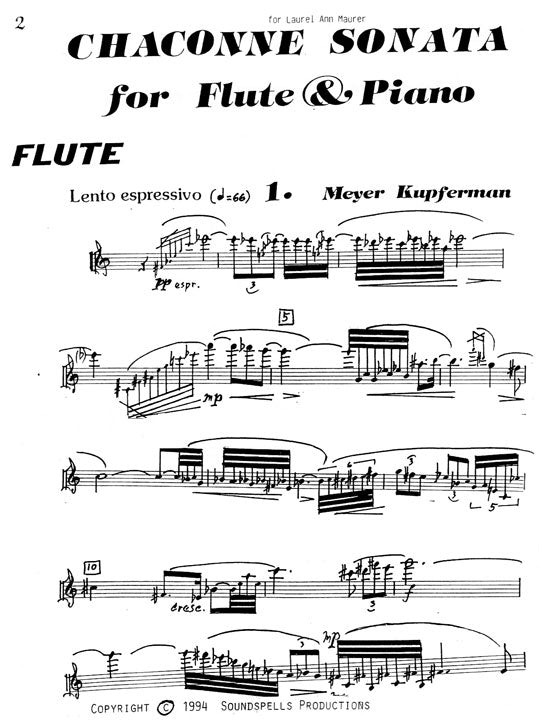 Kupferman, M :: Chaconne Sonata
