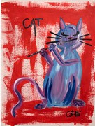 Painting - Madame Kitty with Flute