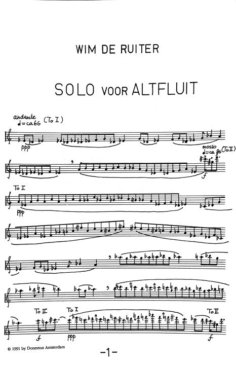 de Ruiter, W :: Solo