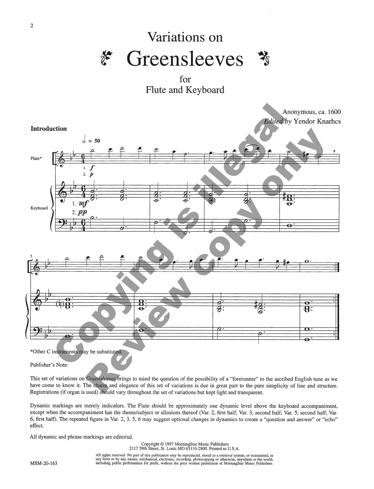 Anonymous :: Variations on Greensleeves