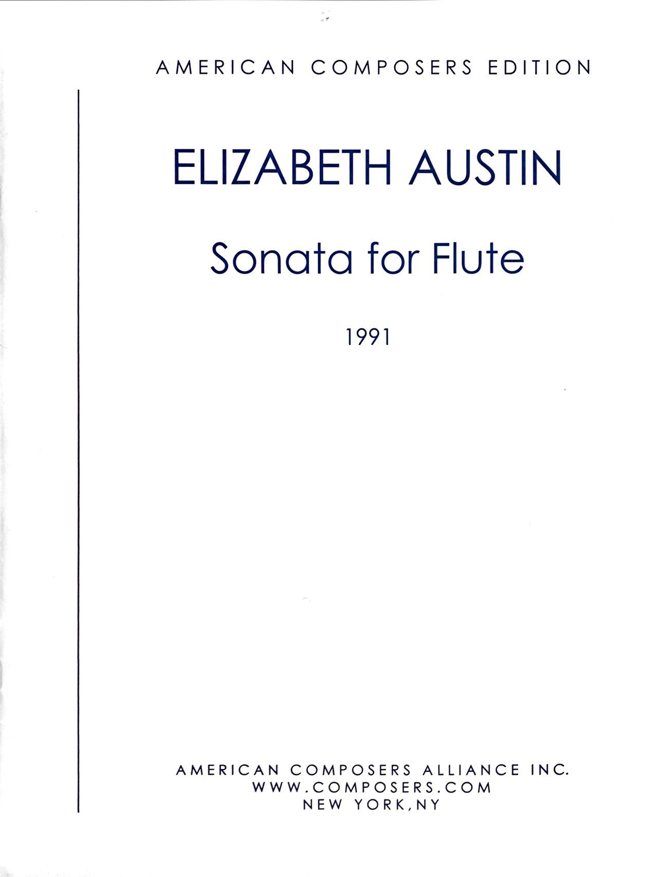 Austin, E :: Sonata for Flute
