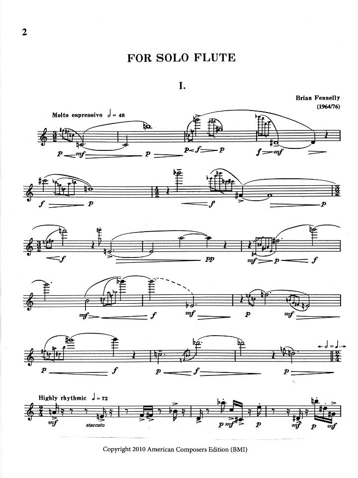 Fennelly, B :: For Solo Flute