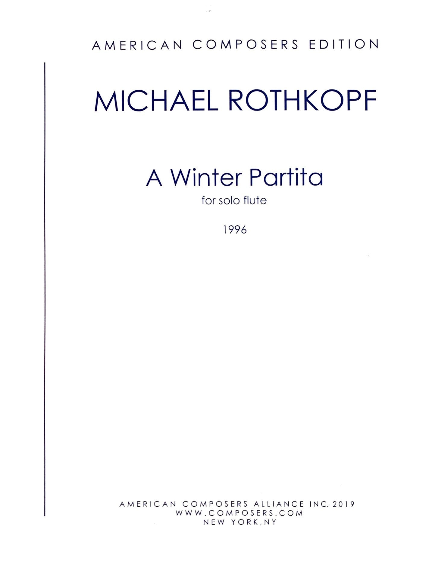 Rothkopf, M :: A Winter Partita