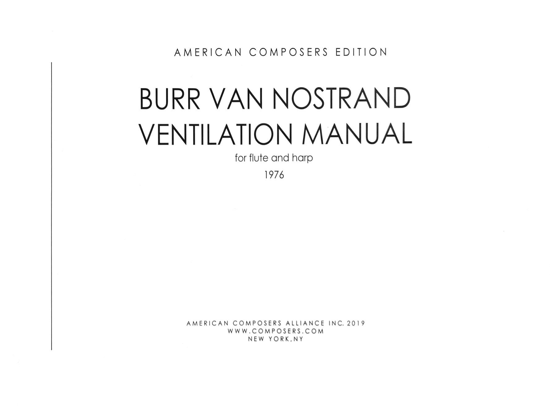 Van Nostrand, B :: Ventilation Manual
