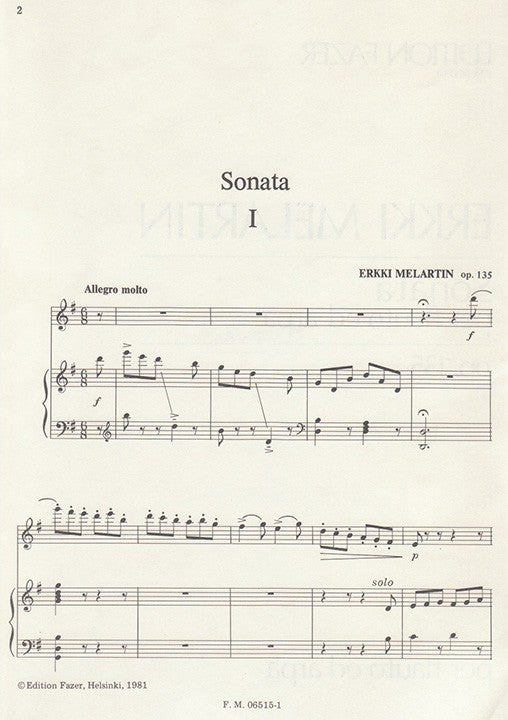 Melartin, E :: Sonata op. 135