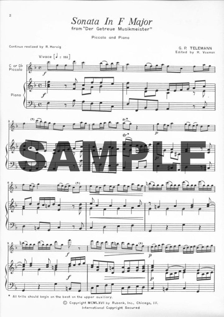 Telemann, GP :: Sonata in F Major