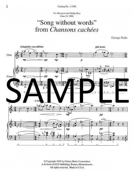 Perle, G :: Songs Without Words