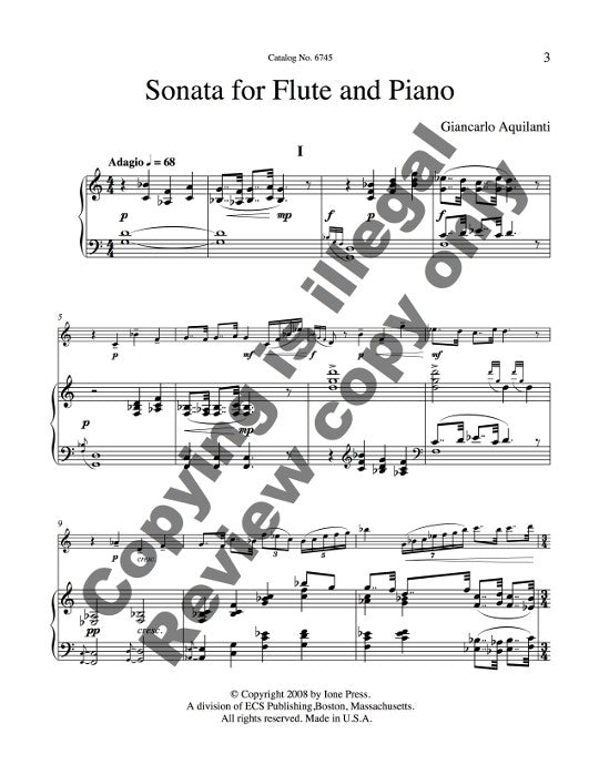 Aquilanti, G :: Sonata for Flute and Piano