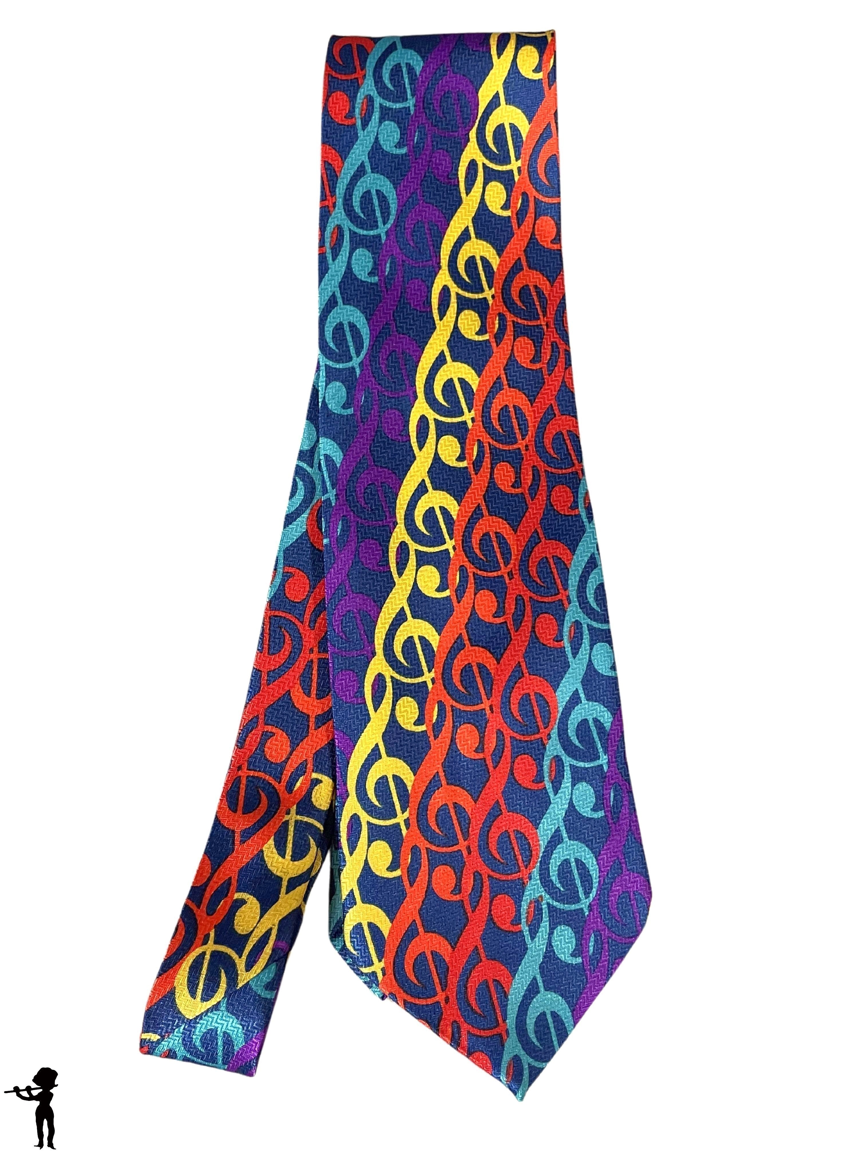 Neck Tie - Multi-colored Treble Clef